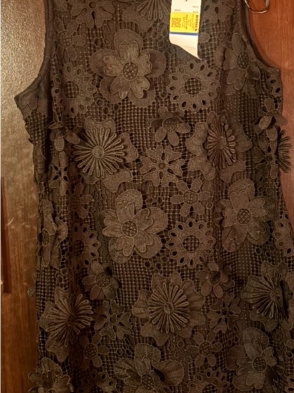 Nina Leonard black Floral Lace dress